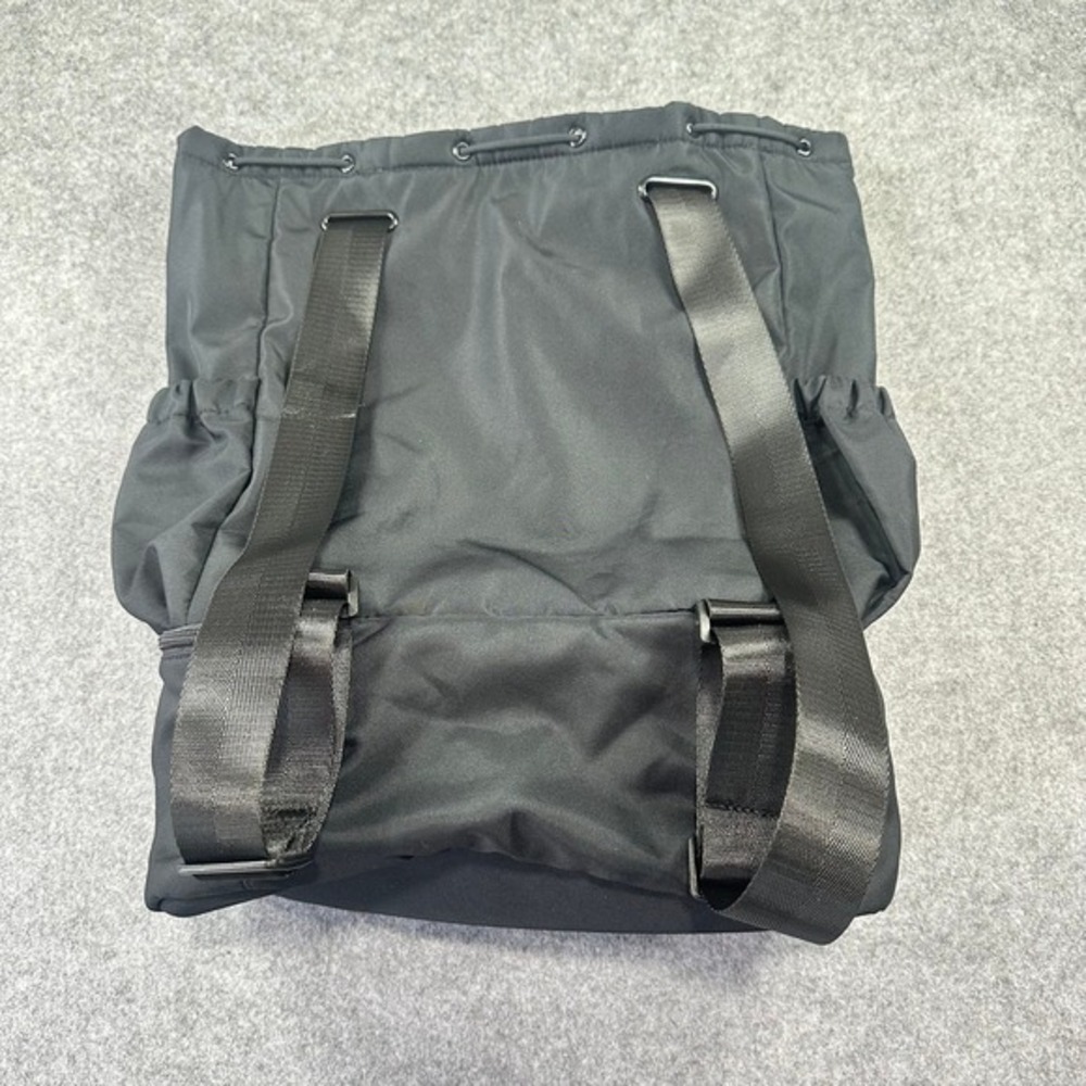 Beyond Yoga Black Nylon Drawstring Backpack Gym Bag with Shoe Compartment - Picture 7 of 7